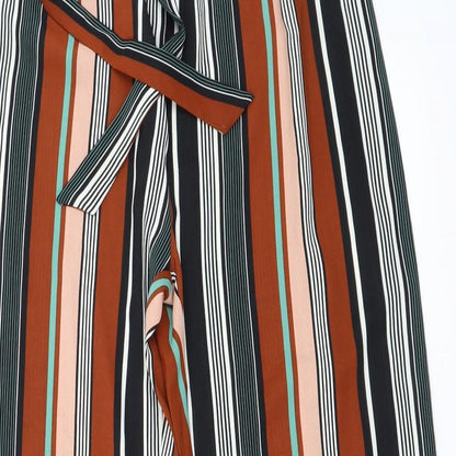 George Womens Brown Striped  Trousers  Size 12 L28 in