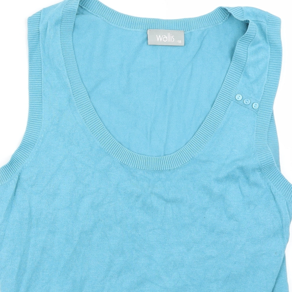 Wallis Womens Blue   Basic T-Shirt Size 18
