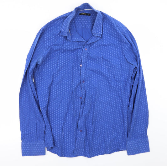Mens UK Size L Defacto Blue  Button-Up Long Sleeve Casual Shirt