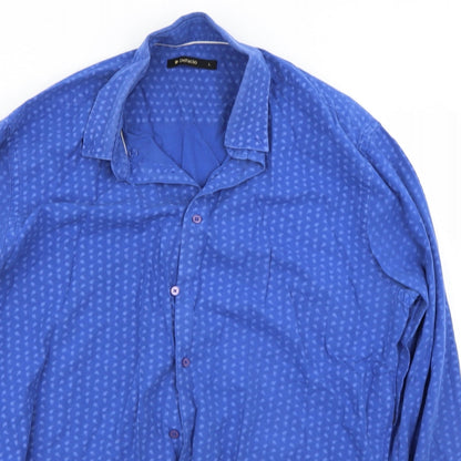 Mens UK Size L Defacto Blue  Button-Up Long Sleeve Casual Shirt