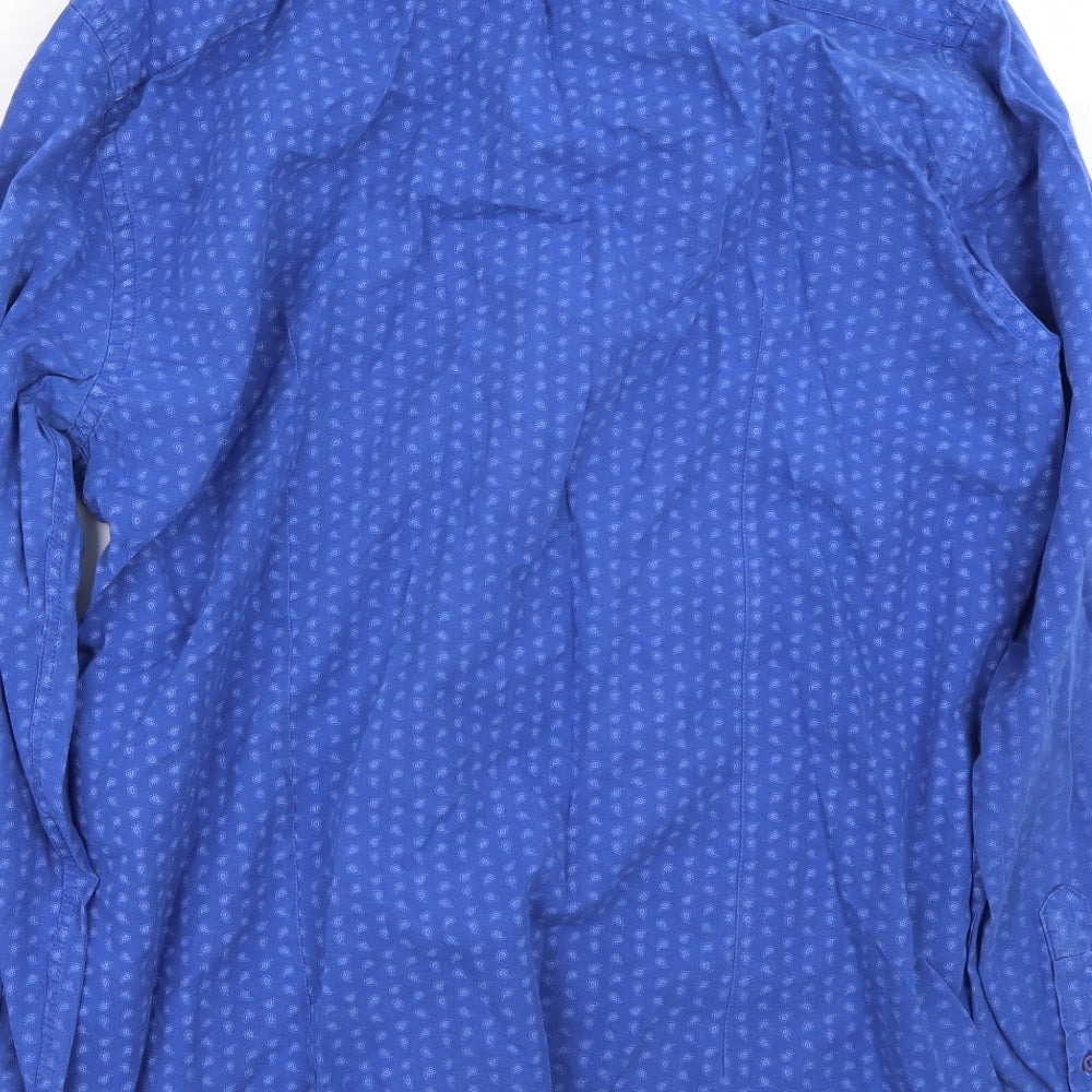 Mens UK Size L Defacto Blue  Button-Up Long Sleeve Casual Shirt