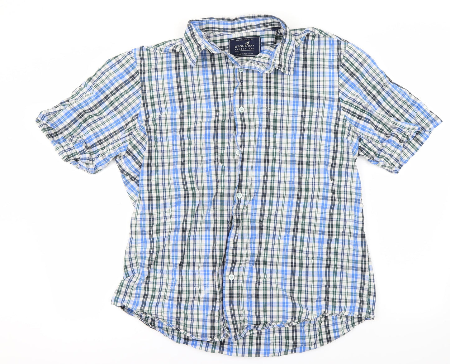 Stone bay  Mens Blue Check   Button-Up Size L