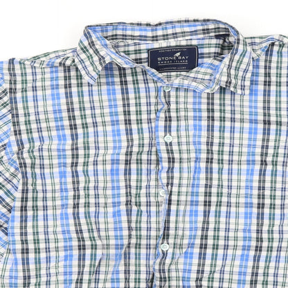 Stone bay  Mens Blue Check   Button-Up Size L