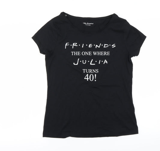 Womens UK Size 12 George Black Basic T-Shirt