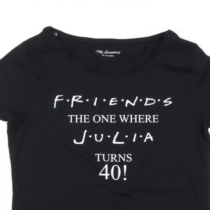 Womens UK Size 12 George Black Basic T-Shirt