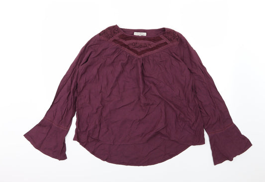 Nutmeg Womens Purple   Basic Blouse Size 10