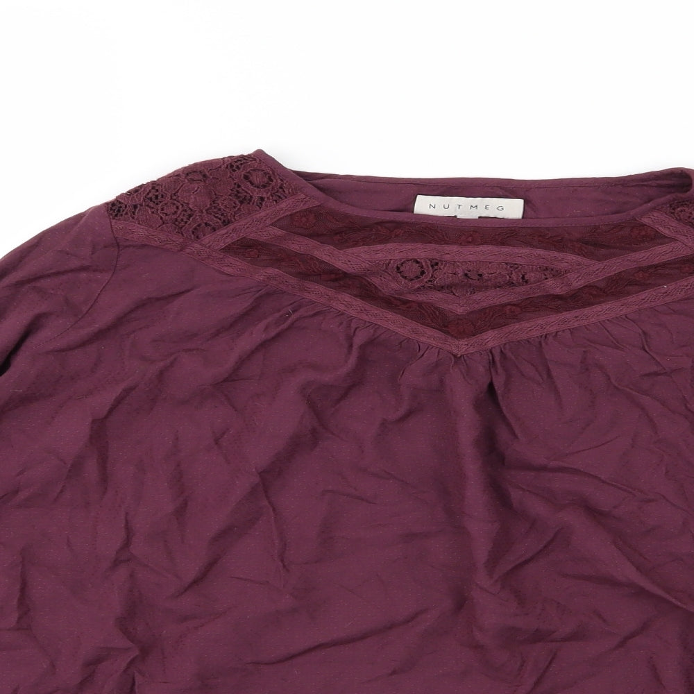 Nutmeg Womens Purple   Basic Blouse Size 10