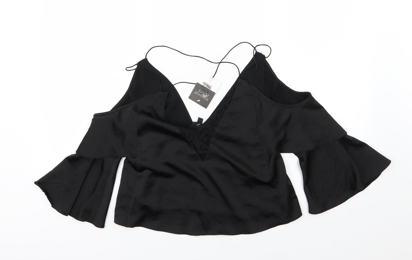 Topshop Womens Black   Cropped Blouse Size 4