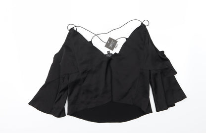 Topshop Womens Black   Cropped Blouse Size 4