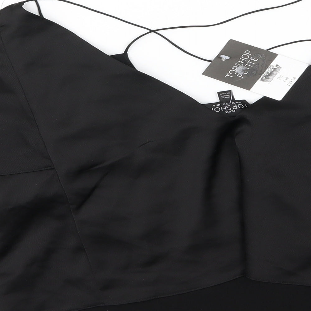Topshop Womens Black   Cropped Blouse Size 4