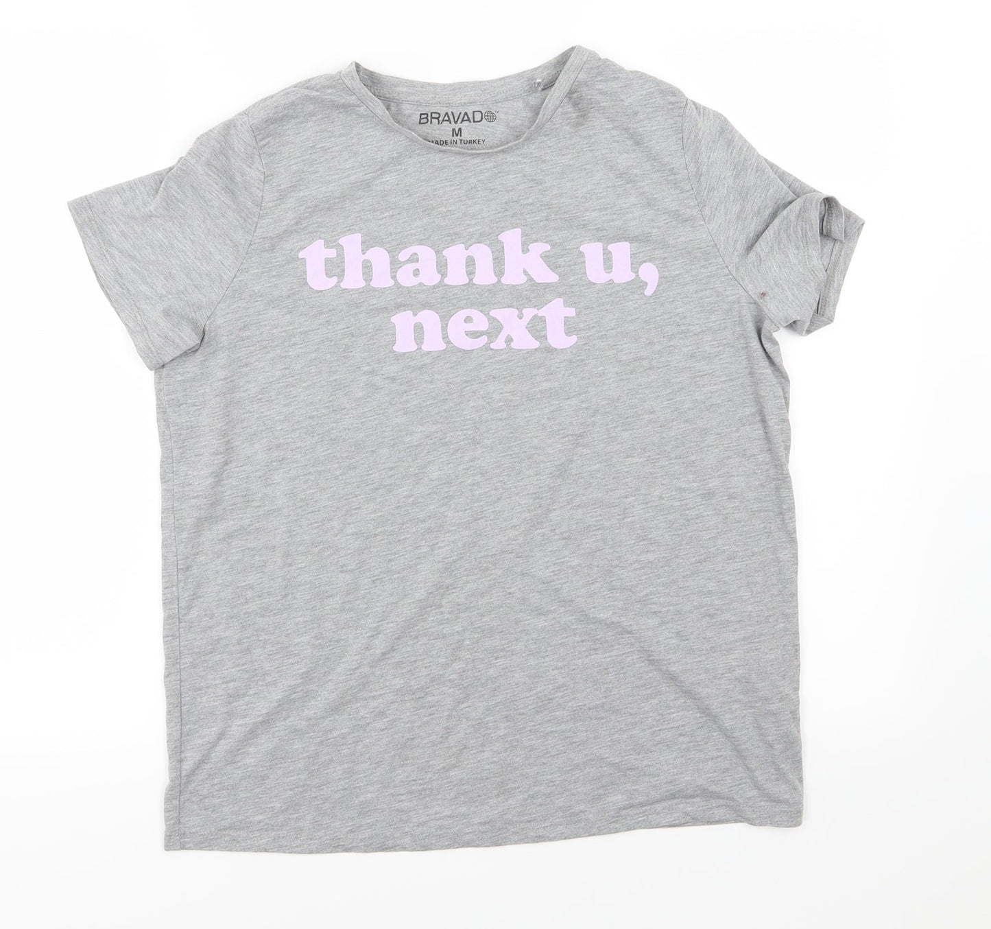 Womens UK Size M Bravado Grey Basic T-Shirt