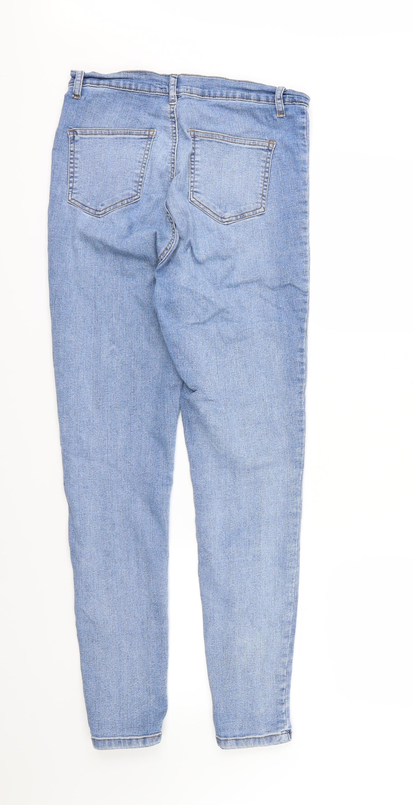 PRETTYLITTLETHING Womens Blue  Denim Skinny Jeans Size 12 L30 in