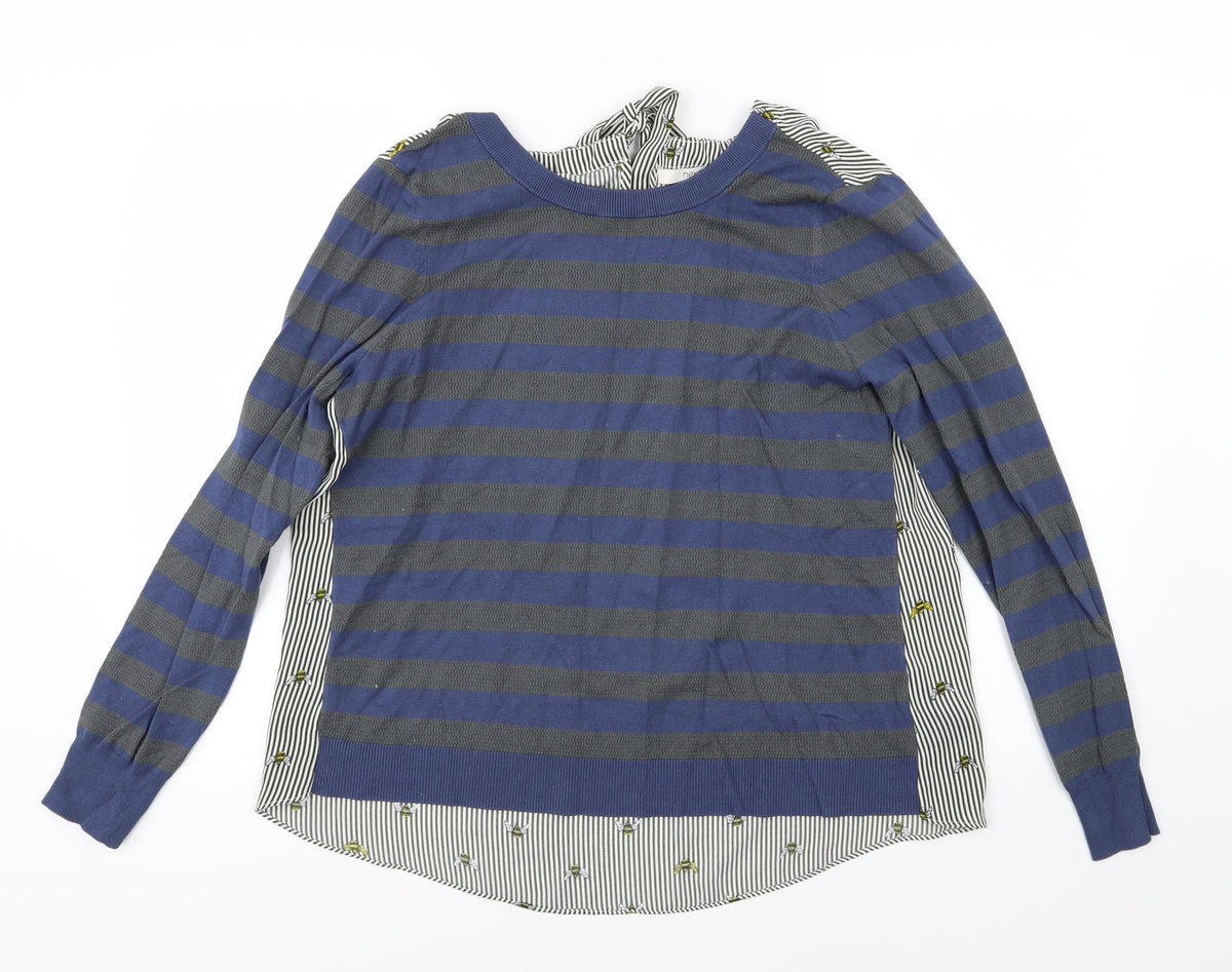 Next Womens Multicoloured Striped Knit Pullover Jumper Size 14