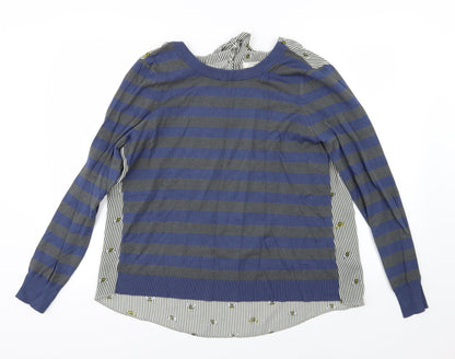 Next Womens Multicoloured Striped Knit Pullover Jumper Size 14