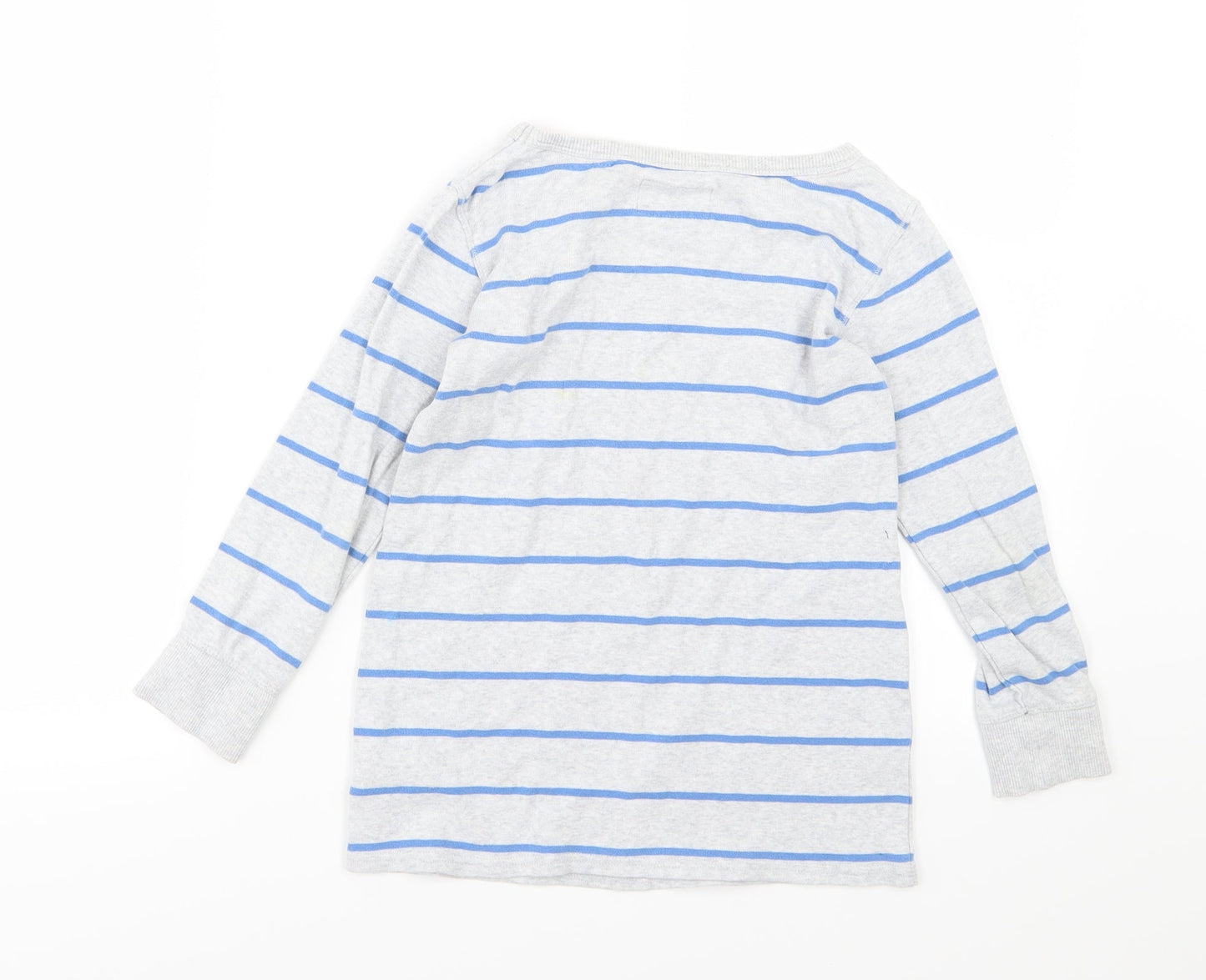 NEXT Girls Grey Striped Jersey Pullover Sweatshirt Size 8 Years  - Hey
