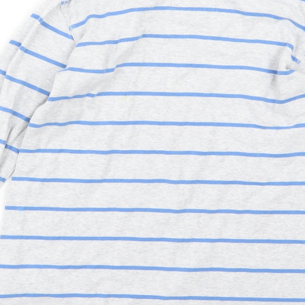 NEXT Girls Grey Striped Jersey Pullover Sweatshirt Size 8 Years  - Hey