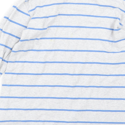 NEXT Girls Grey Striped Jersey Pullover Sweatshirt Size 8 Years  - Hey