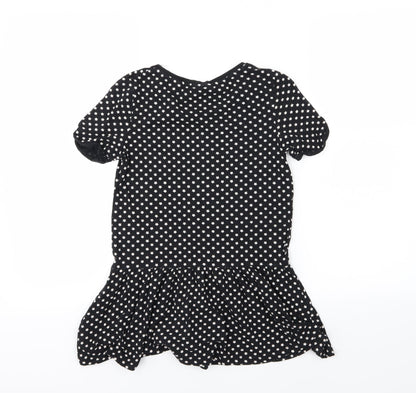 NEXT Girls Black  Jersey Basic T-Shirt Size 9 Years  - Star print