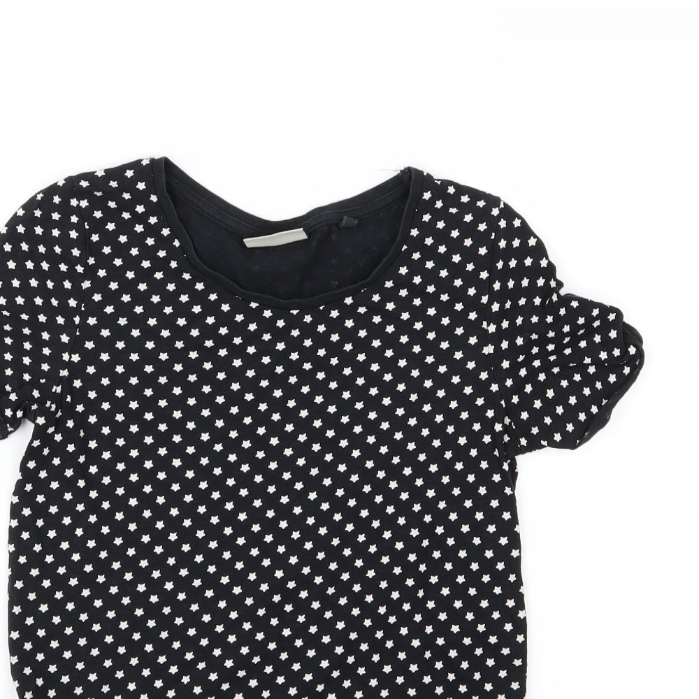 NEXT Girls Black  Jersey Basic T-Shirt Size 9 Years  - Star print
