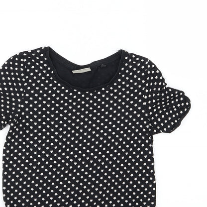 NEXT Girls Black  Jersey Basic T-Shirt Size 9 Years  - Star print