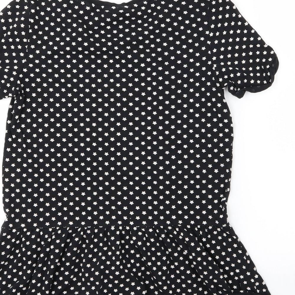 NEXT Girls Black  Jersey Basic T-Shirt Size 9 Years  - Star print