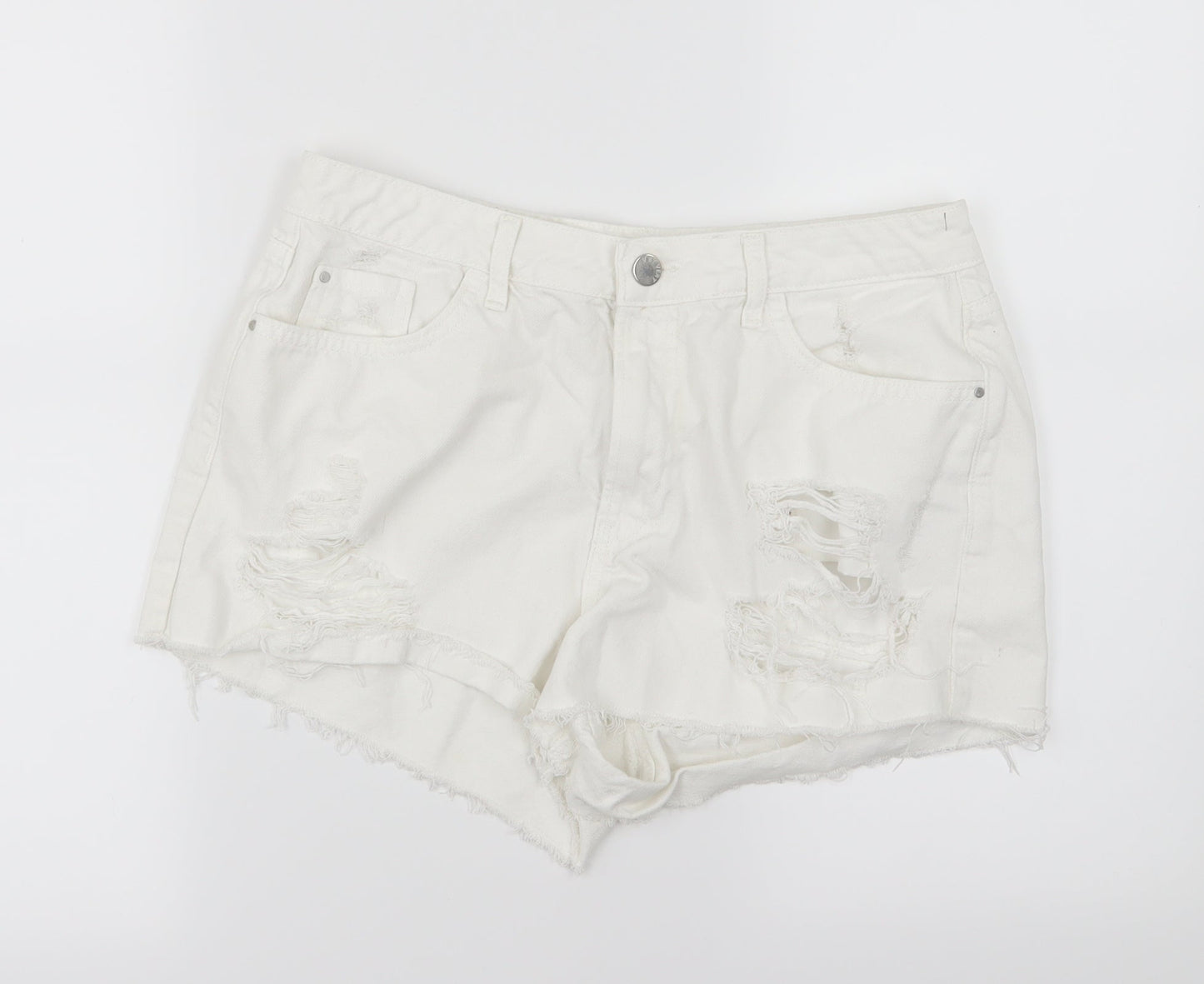 Very Womens Pink  Denim Hot Pants Shorts Size 12