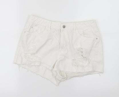 Very Womens Pink  Denim Hot Pants Shorts Size 12