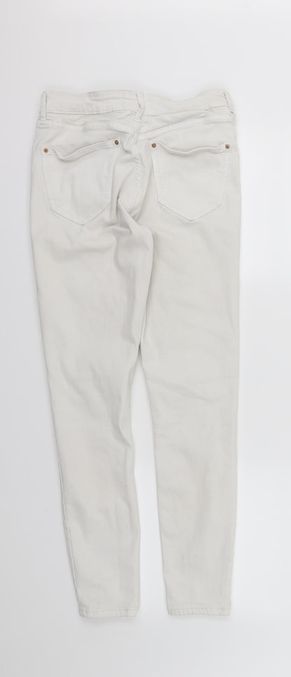 Miss Selfridge Womens White  Denim Skinny Jeans Size 12 L27 in