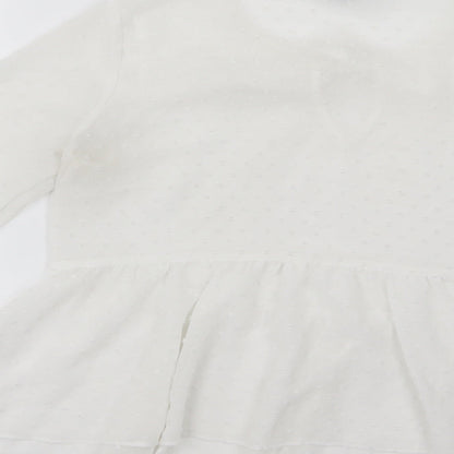 Primark Womens White Polka Dot Chiffon Basic Blouse Size 8