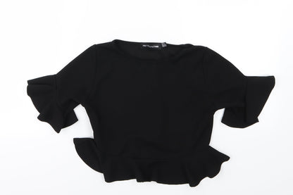 PRETTYLITTLETHING Womens Black   Basic Blouse Size 6
