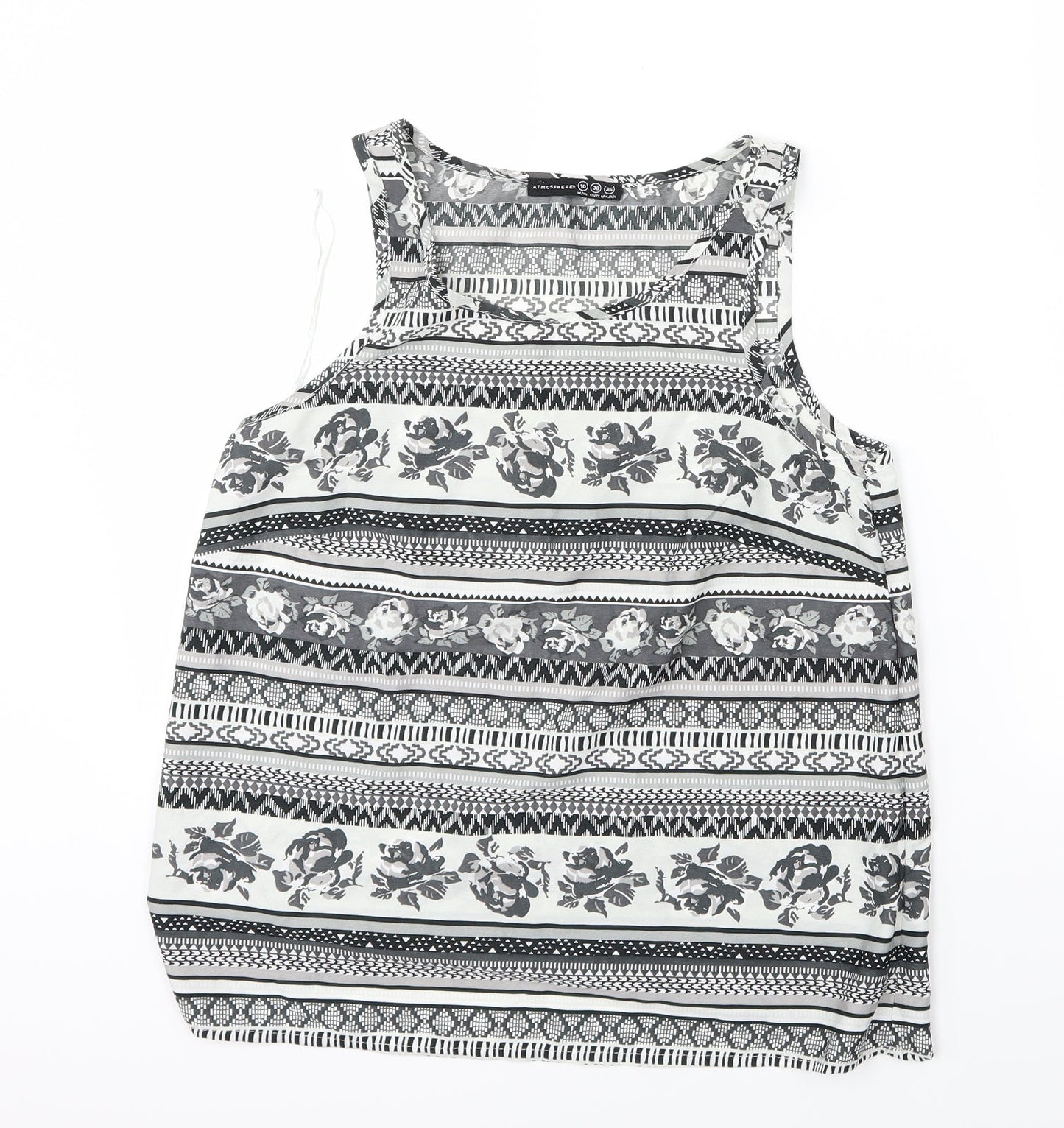 Primark Womens Grey Floral Chiffon Camisole Tank Size 10