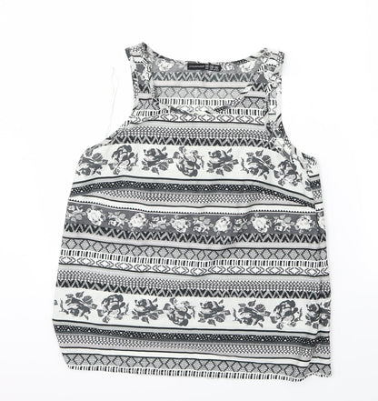 Primark Womens Grey Floral Chiffon Camisole Tank Size 10