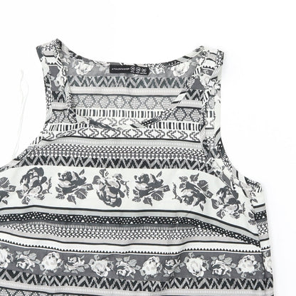Primark Womens Grey Floral Chiffon Camisole Tank Size 10