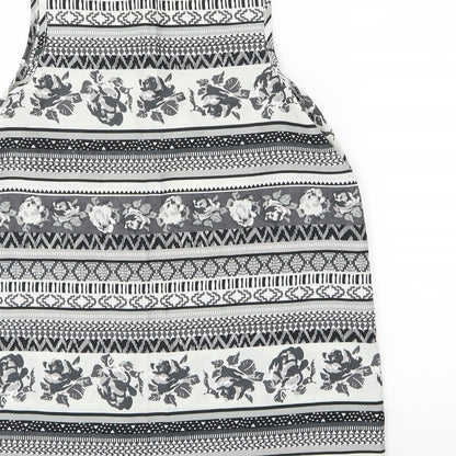 Primark Womens Grey Floral Chiffon Camisole Tank Size 10