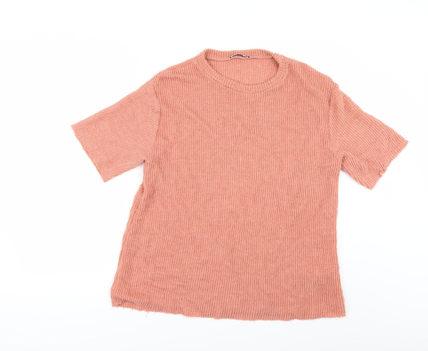 Womens UK Size M Zara Orange Basic T-Shirt