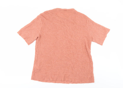 Womens UK Size M Zara Orange Basic T-Shirt