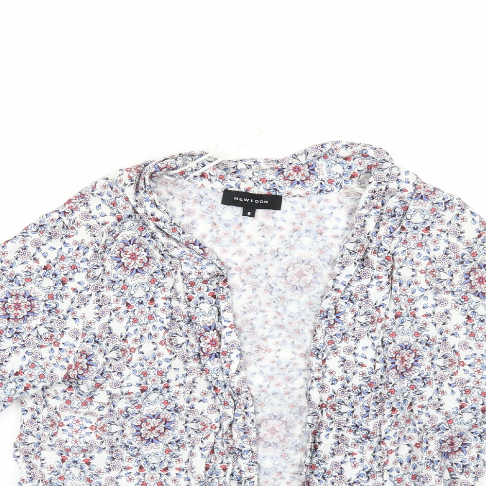 Womens UK Size 8 New Look White Kimono Blouse