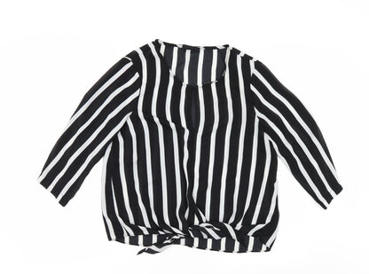 Wallis Womens Black Striped  Basic Blouse Size 12