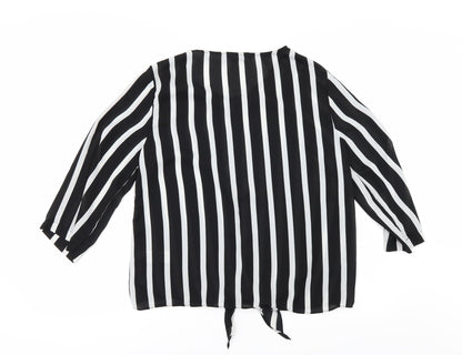 Wallis Womens Black Striped  Basic Blouse Size 12