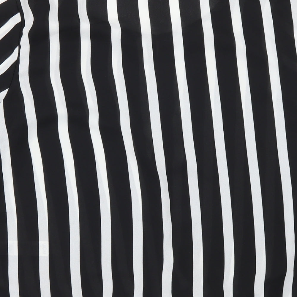 Wallis Womens Black Striped  Basic Blouse Size 12