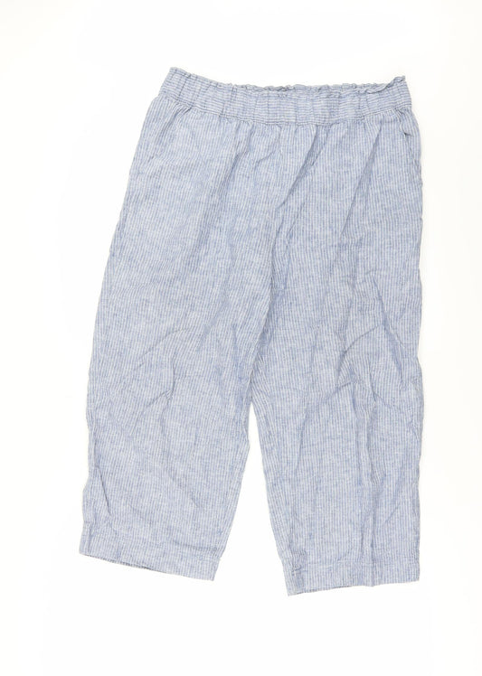 TU Womens Blue Striped  Trousers  Size 14 L22.5 in