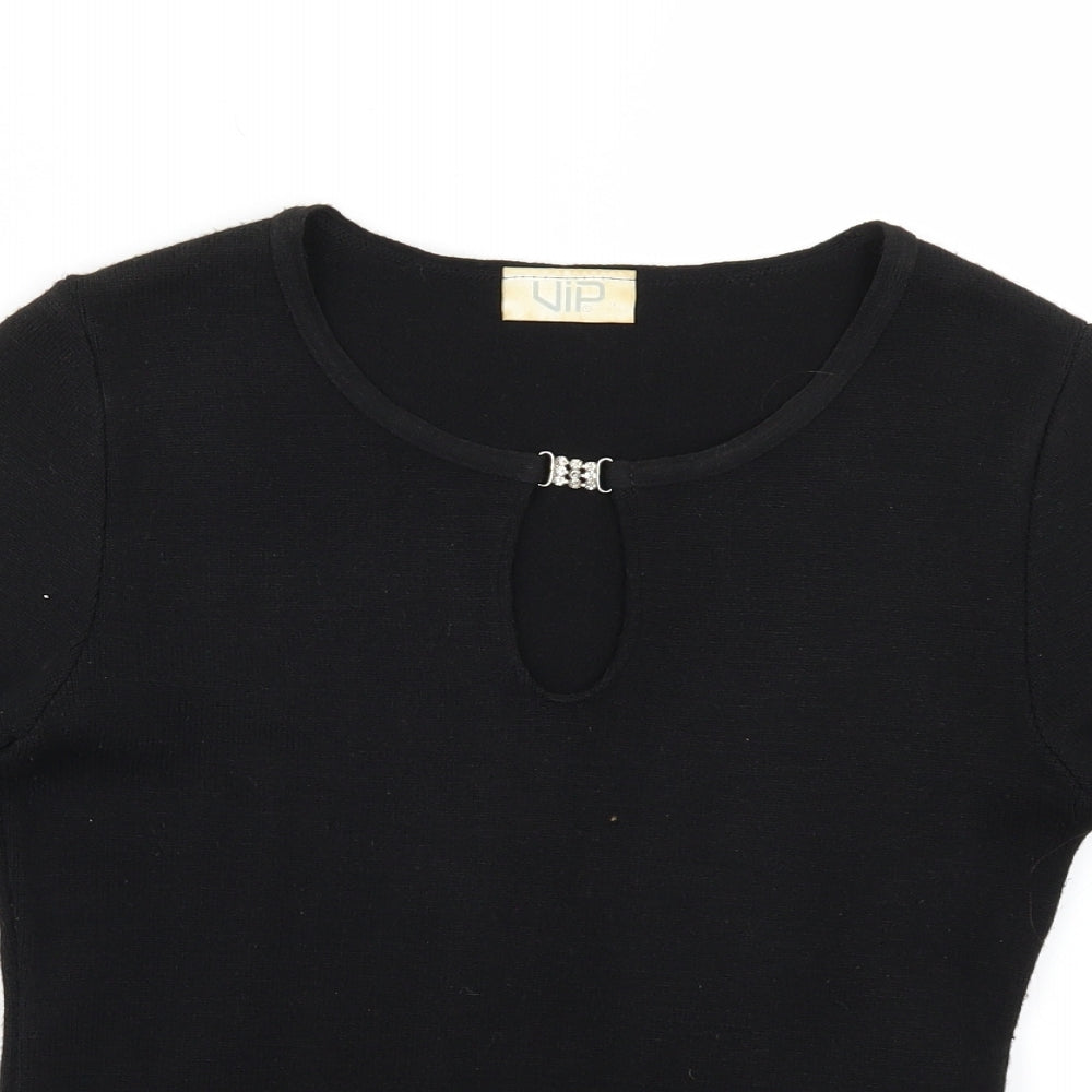 VIP Womens Black   Pullover Jumper Size 10