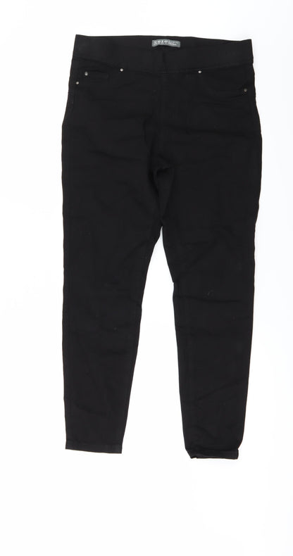 Denim & Co. Womens Black  Denim Jegging Jeans Size 12 L27 in