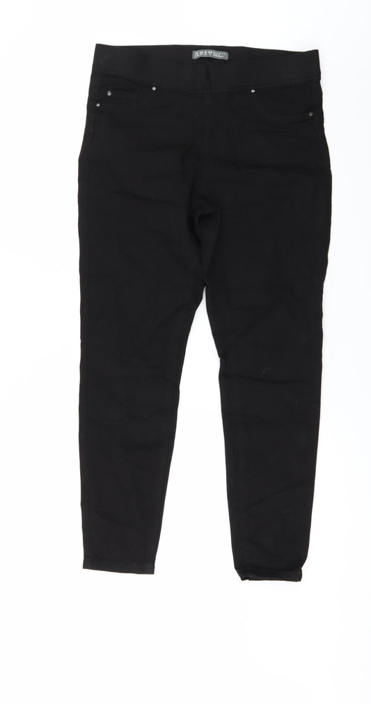 Denim & Co. Womens Black  Denim Jegging Jeans Size 12 L27 in