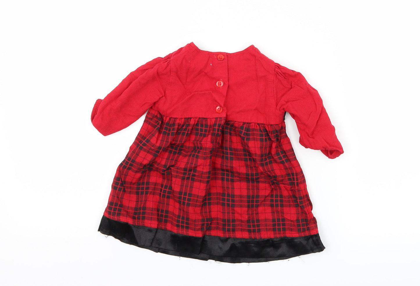 Ladybird Girls Red Plaid  A-Line  Size 3-6 Months