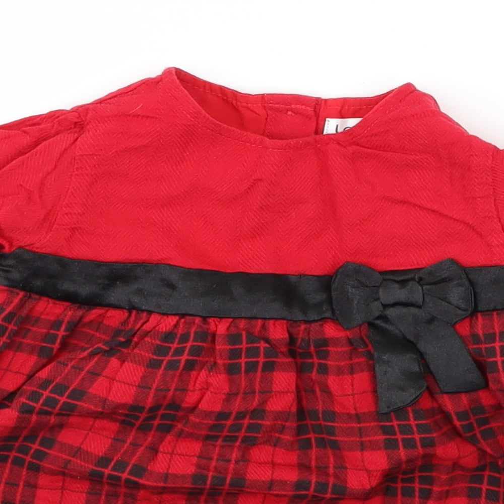 Ladybird Girls Red Plaid  A-Line  Size 3-6 Months