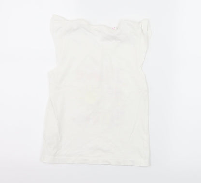 Young Dimension Girls White  Jersey Basic T-Shirt Size 7-8 Years  - I love Sunshine