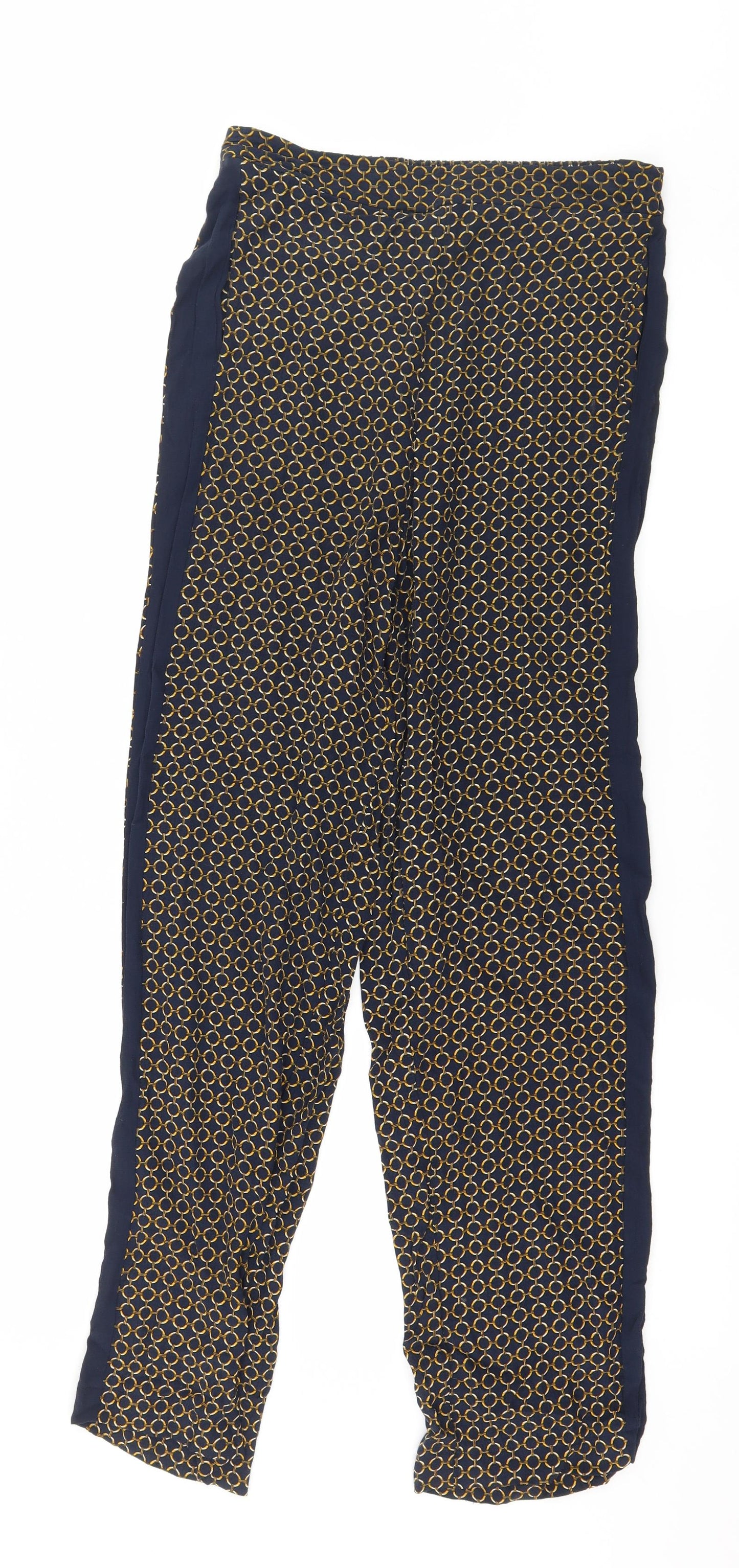 TU Womens Blue Geometric  Trousers  Size 8 L29 in