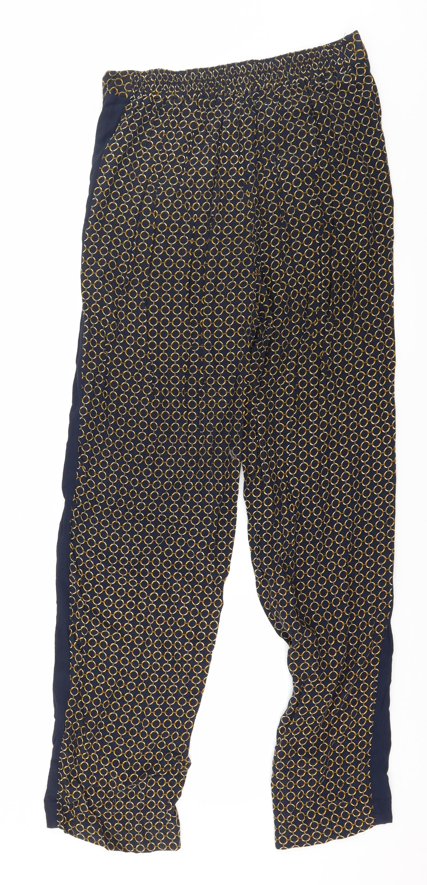 TU Womens Blue Geometric  Trousers  Size 8 L29 in