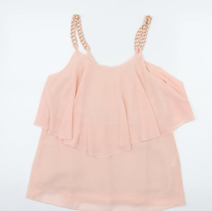 Womens UK Size S Preworn Pink Camisole Tank